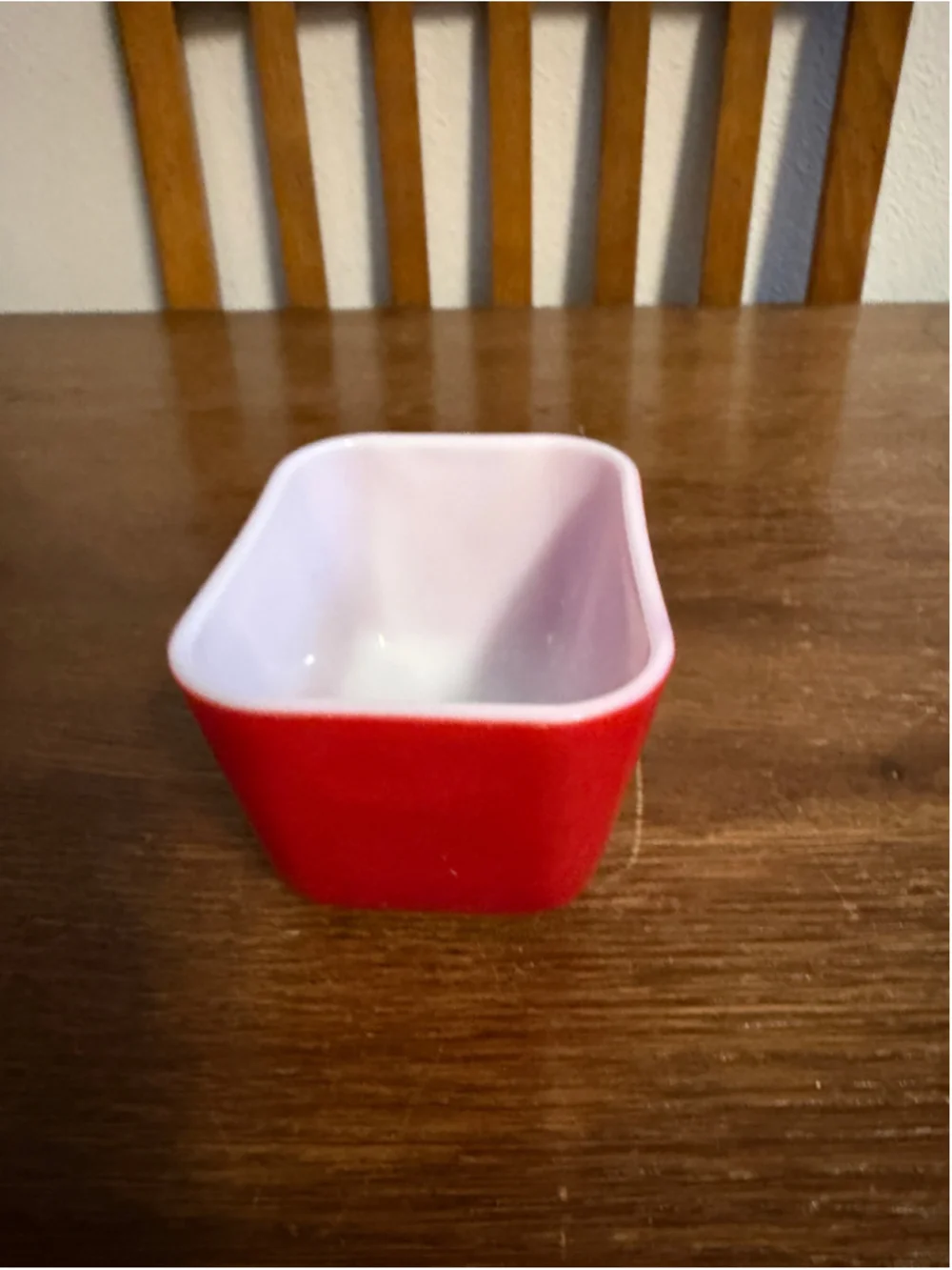Vintage Pyrex 501 Primary Red Refrigerator Dish Milk Glass Baking Dish USA